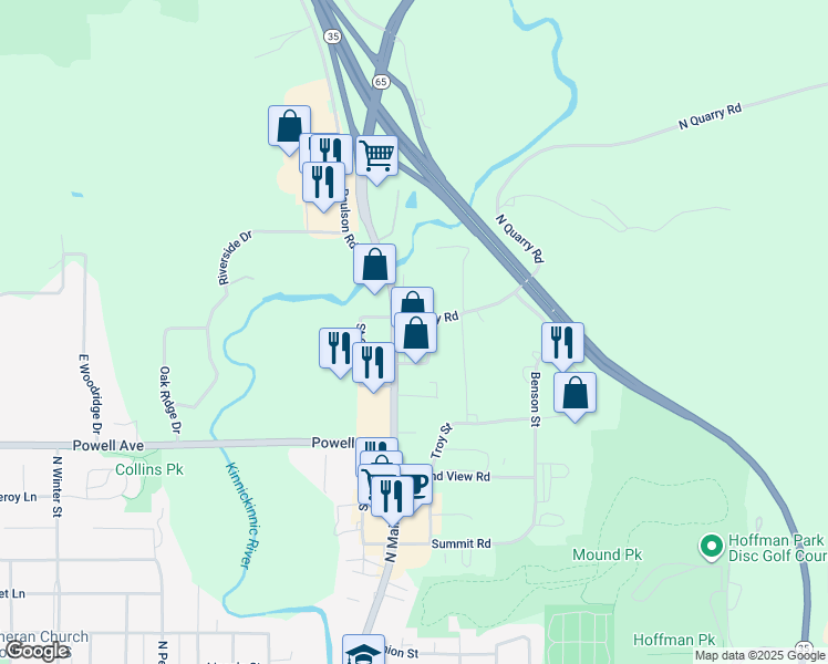 map of restaurants, bars, coffee shops, grocery stores, and more near 1238 North Main Street in River Falls
