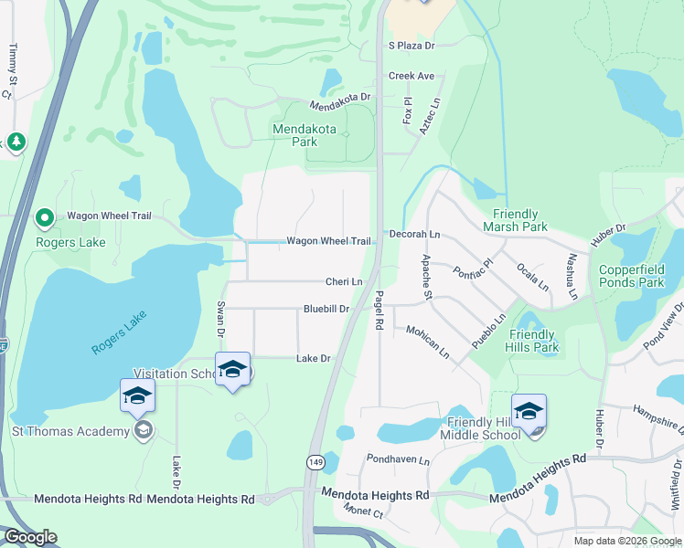 map of restaurants, bars, coffee shops, grocery stores, and more near 820 Cheri Lane in Saint Paul