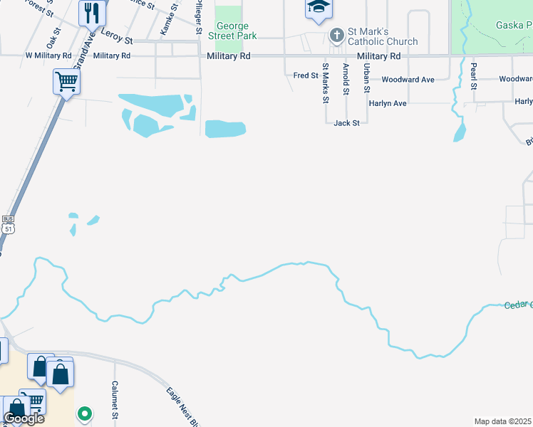 map of restaurants, bars, coffee shops, grocery stores, and more near in Rothschild