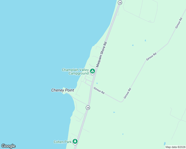 map of restaurants, bars, coffee shops, grocery stores, and more near 594 Maquam Shore Road in Saint Albans Town