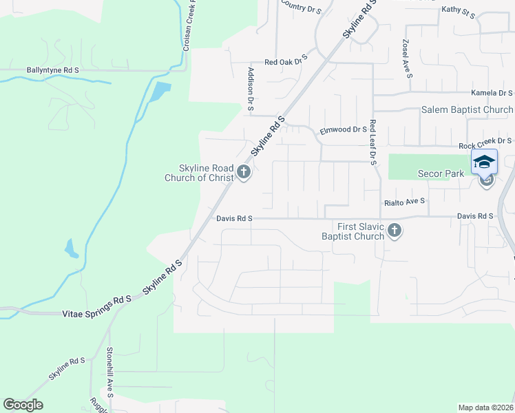 map of restaurants, bars, coffee shops, grocery stores, and more near 5699 Waln Creek Court South in Salem