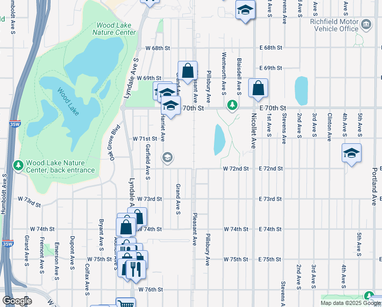 map of restaurants, bars, coffee shops, grocery stores, and more near in Minneapolis