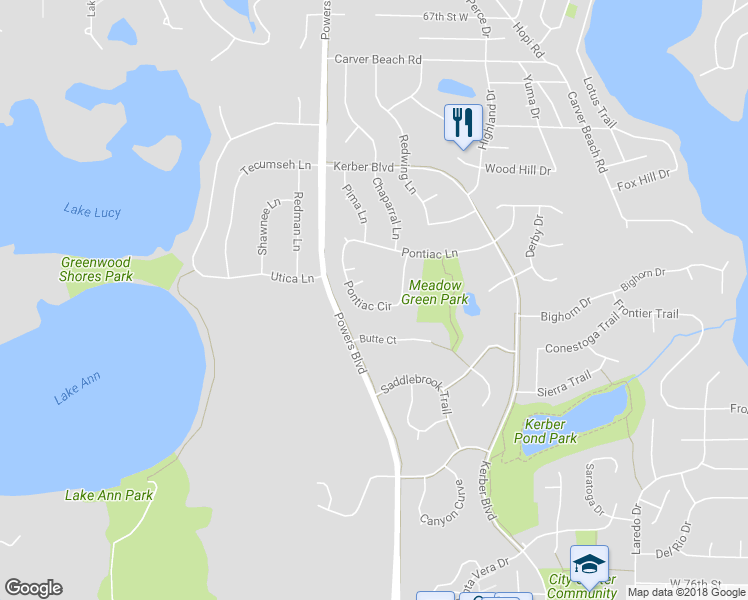 map of restaurants, bars, coffee shops, grocery stores, and more near 7250 Pontiac Circle in Chanhassen