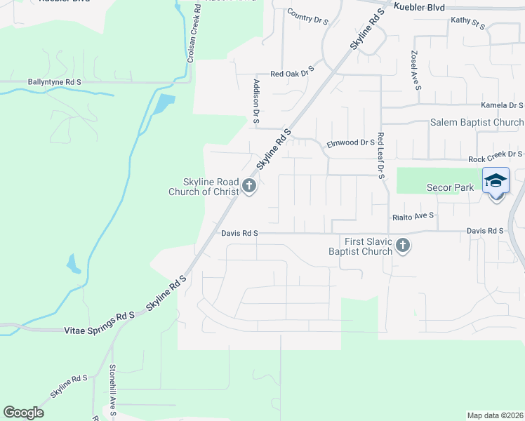 map of restaurants, bars, coffee shops, grocery stores, and more near 2386 Edgehill Court South in Salem