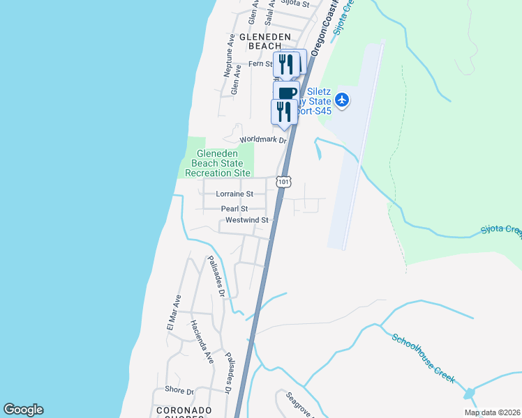 map of restaurants, bars, coffee shops, grocery stores, and more near 120 Pearl Street in Lincoln Beach