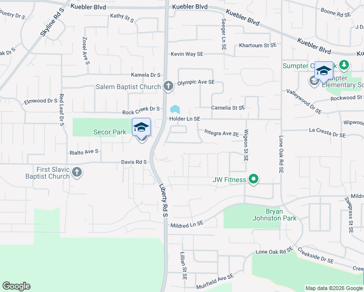 map of restaurants, bars, coffee shops, grocery stores, and more near 142 Rolling Hills Avenue Southeast in Salem