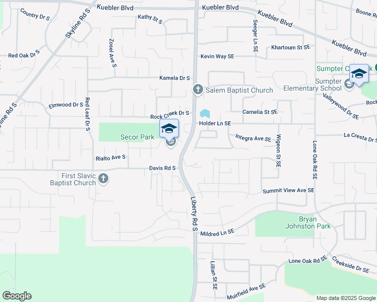map of restaurants, bars, coffee shops, grocery stores, and more near 5623 Hawk Hill Street Southeast in Salem