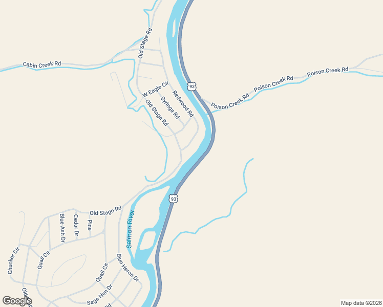 map of restaurants, bars, coffee shops, grocery stores, and more near 100 Bluebird Circle in Salmon