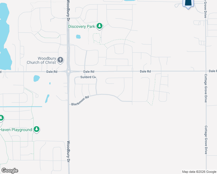 map of restaurants, bars, coffee shops, grocery stores, and more near 10275 Dale Road in Woodbury