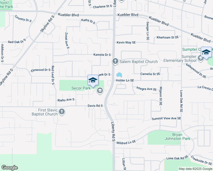map of restaurants, bars, coffee shops, grocery stores, and more near 5533 Crossler Meadow Loop South in Salem