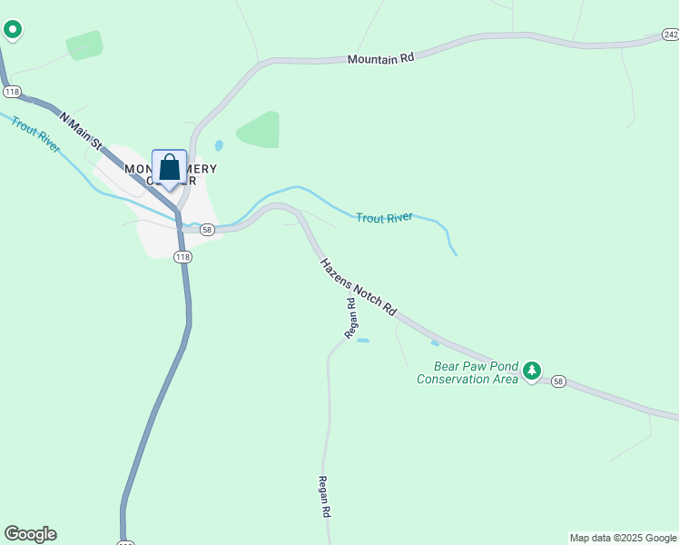 map of restaurants, bars, coffee shops, grocery stores, and more near 463 Hazens Notch Road in Montgomery