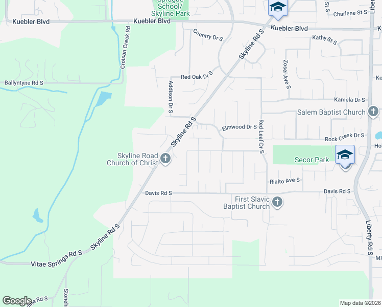 map of restaurants, bars, coffee shops, grocery stores, and more near 2336 Waln Creek Drive South in Salem