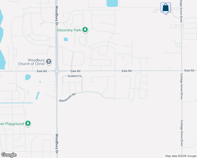 map of restaurants, bars, coffee shops, grocery stores, and more near 10275 Dale Road in Woodbury