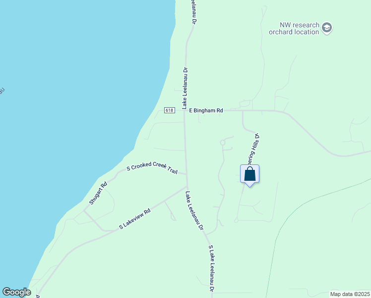 map of restaurants, bars, coffee shops, grocery stores, and more near 7067 South Lake Leelanau Drive in Traverse City