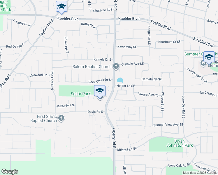 map of restaurants, bars, coffee shops, grocery stores, and more near 5509 Crossler Meadow Loop South in Salem