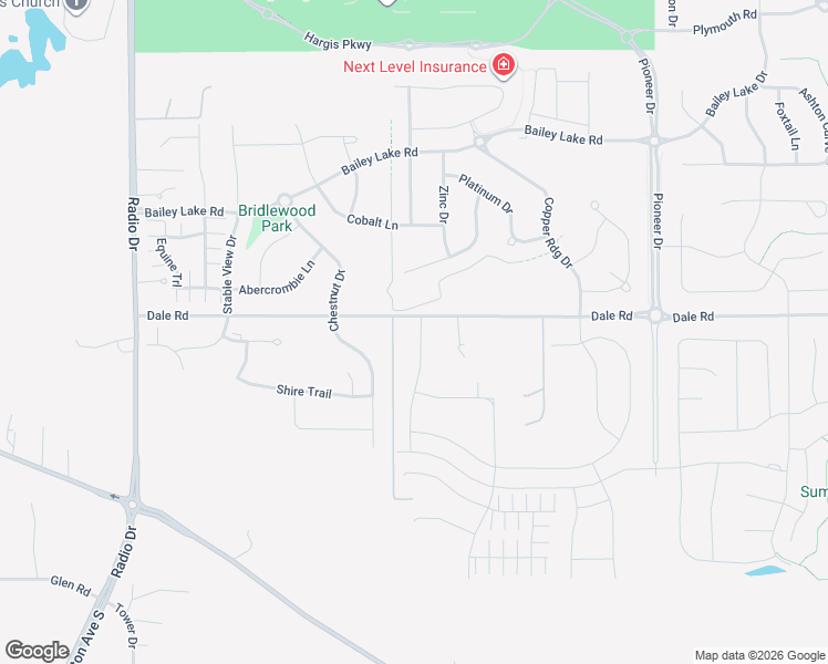 map of restaurants, bars, coffee shops, grocery stores, and more near 8535 Dale Road in Woodbury