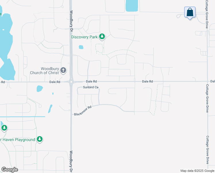 map of restaurants, bars, coffee shops, grocery stores, and more near 10275 Dale Road in Woodbury