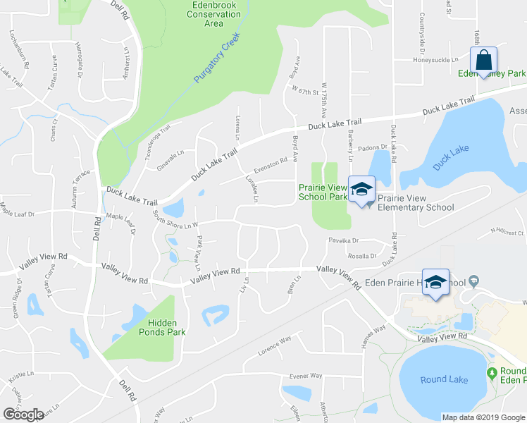 map of restaurants, bars, coffee shops, grocery stores, and more near 7065 Boyd Avenue in Eden Prairie