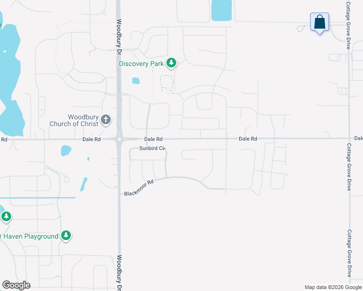 map of restaurants, bars, coffee shops, grocery stores, and more near 10275 Dale Road in Woodbury