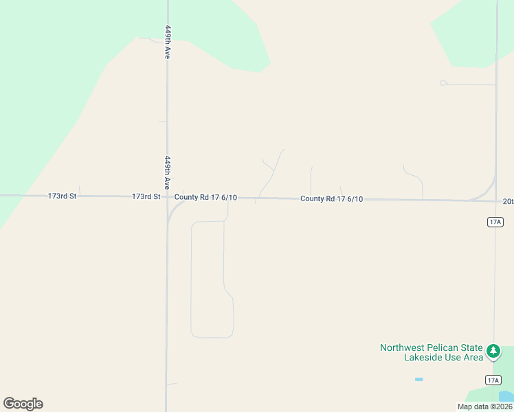 map of restaurants, bars, coffee shops, grocery stores, and more near 44921 173rd Street in Watertown