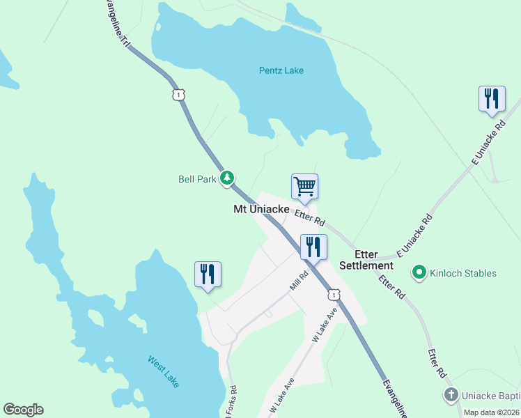 map of restaurants, bars, coffee shops, grocery stores, and more near in Mount Uniacke
