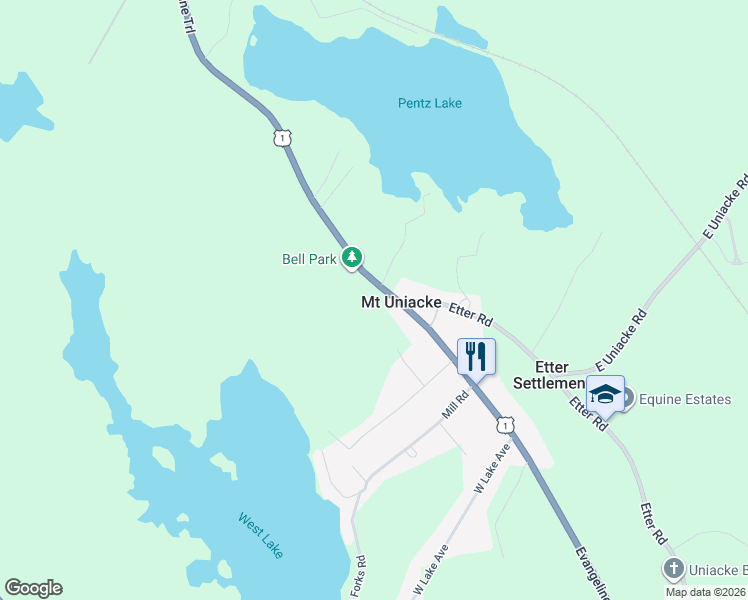 map of restaurants, bars, coffee shops, grocery stores, and more near in Mount Uniacke