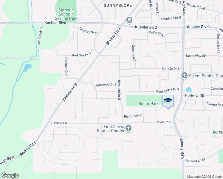 map of restaurants, bars, coffee shops, grocery stores, and more near 2014 Elmwood Drive South in Salem