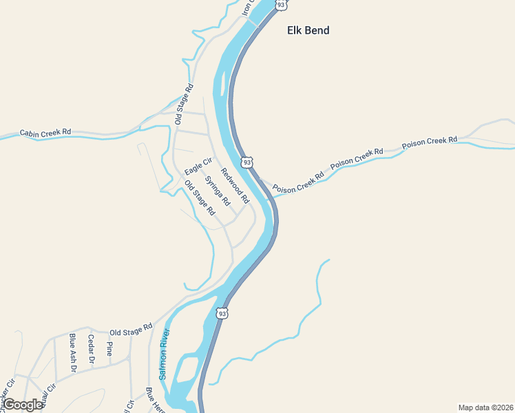 map of restaurants, bars, coffee shops, grocery stores, and more near 131 Redwood Road in Salmon