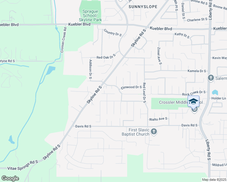 map of restaurants, bars, coffee shops, grocery stores, and more near 2233 Mosswood Court South in Salem