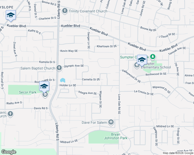 map of restaurants, bars, coffee shops, grocery stores, and more near 5462 Alesia Court Southeast in Salem