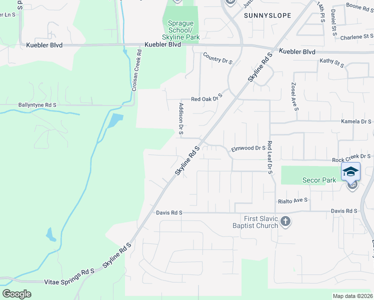 map of restaurants, bars, coffee shops, grocery stores, and more near 2315 Quail Run Lane South in Salem
