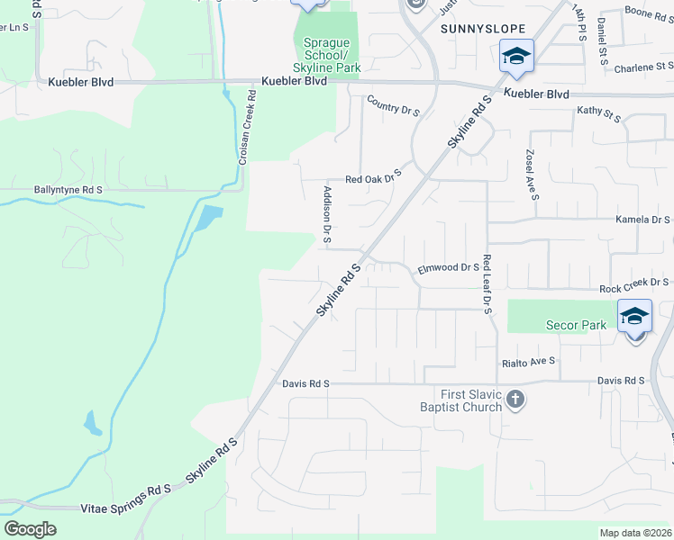 map of restaurants, bars, coffee shops, grocery stores, and more near 2315 Quail Run Lane South in Salem