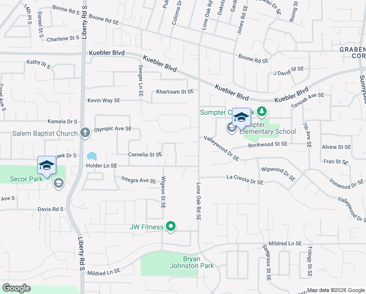 map of restaurants, bars, coffee shops, grocery stores, and more near 388 Pintail Court Southeast in Salem