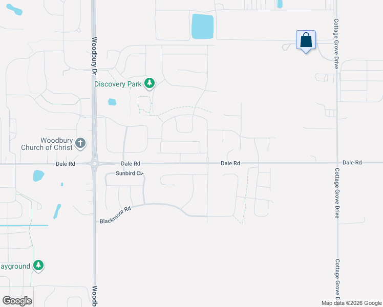 map of restaurants, bars, coffee shops, grocery stores, and more near 10407 Dale Road in Woodbury