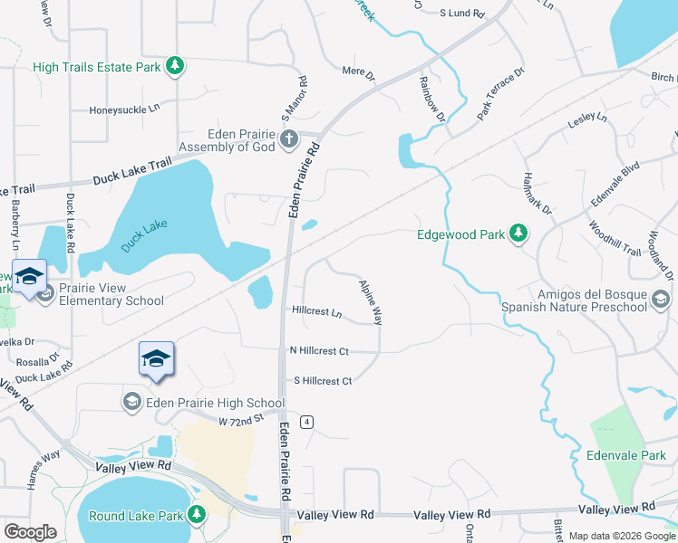 map of restaurants, bars, coffee shops, grocery stores, and more near in Eden Prairie