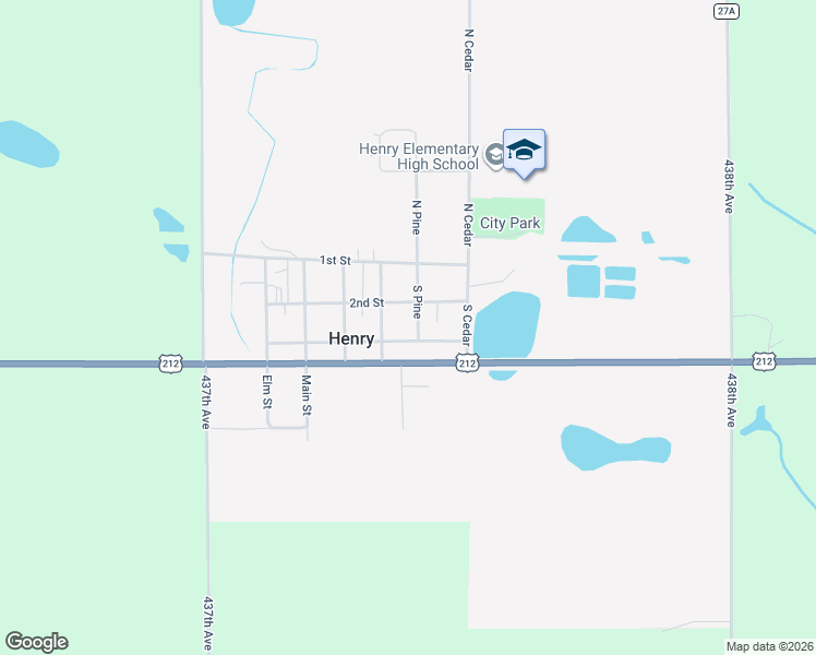 map of restaurants, bars, coffee shops, grocery stores, and more near 559-599 3rd Street in Henry