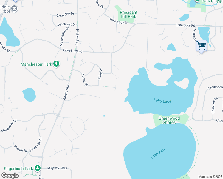 map of restaurants, bars, coffee shops, grocery stores, and more near 6900 Lucy Ridge Lane in Chanhassen
