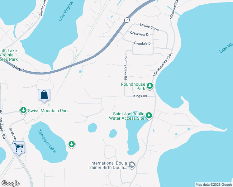 map of restaurants, bars, coffee shops, grocery stores, and more near 4118 Red Oak Lane in Excelsior