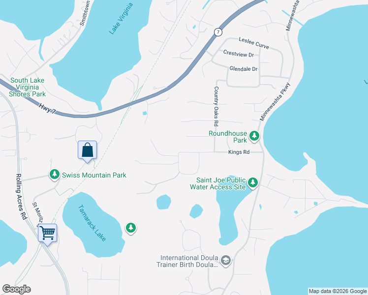 map of restaurants, bars, coffee shops, grocery stores, and more near 4182 Red Oak Lane in Excelsior