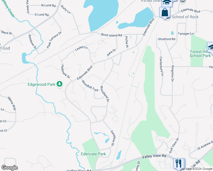 map of restaurants, bars, coffee shops, grocery stores, and more near 14985 Ironwood Court in Eden Prairie
