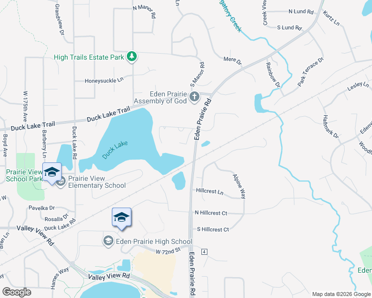 map of restaurants, bars, coffee shops, grocery stores, and more near 6503 Bay Drive in Eden Prairie