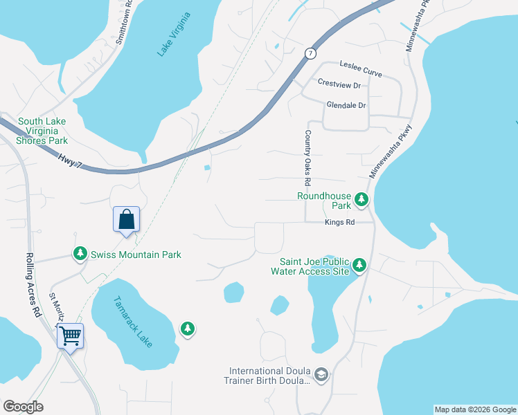 map of restaurants, bars, coffee shops, grocery stores, and more near 4182 Red Oak Lane in Excelsior