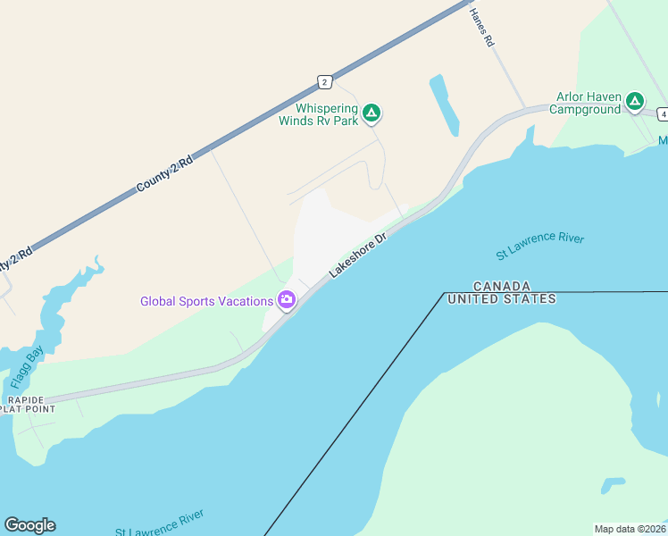 map of restaurants, bars, coffee shops, grocery stores, and more near 11861 Lakeshore Drive in South Dundas