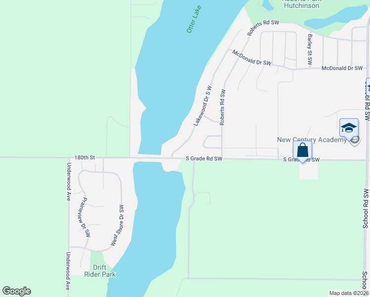 map of restaurants, bars, coffee shops, grocery stores, and more near 955 Lakewood Drive South West in Hutchinson