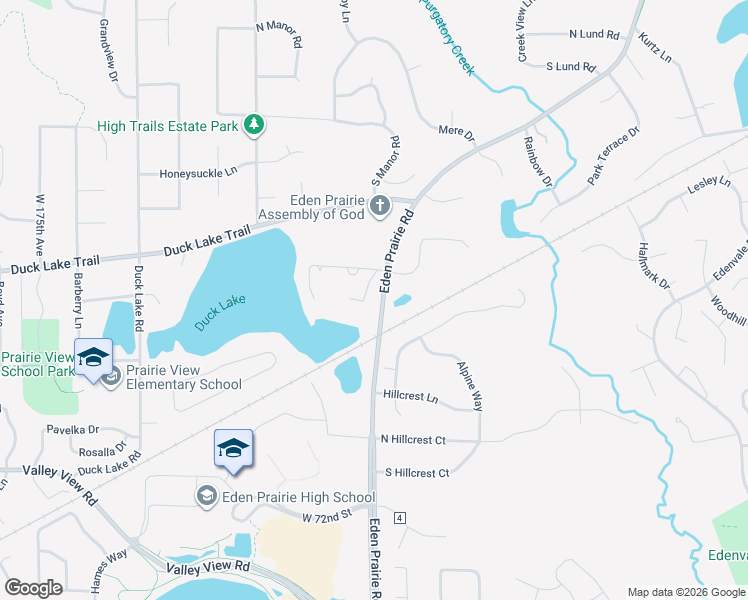 map of restaurants, bars, coffee shops, grocery stores, and more near 6503 Bay Drive in Eden Prairie