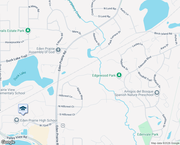 map of restaurants, bars, coffee shops, grocery stores, and more near 6826 Alpine Trail in Eden Prairie