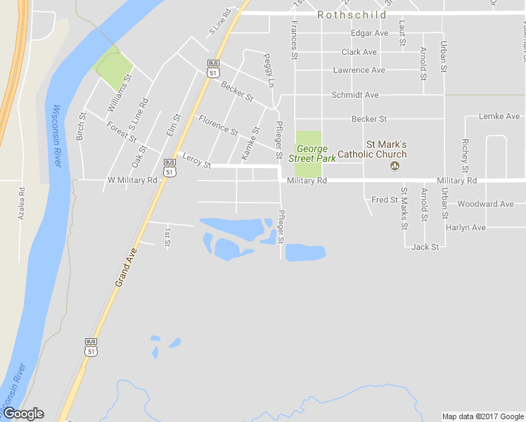 map of restaurants, bars, coffee shops, grocery stores, and more near 213 West James Avenue in Rothschild