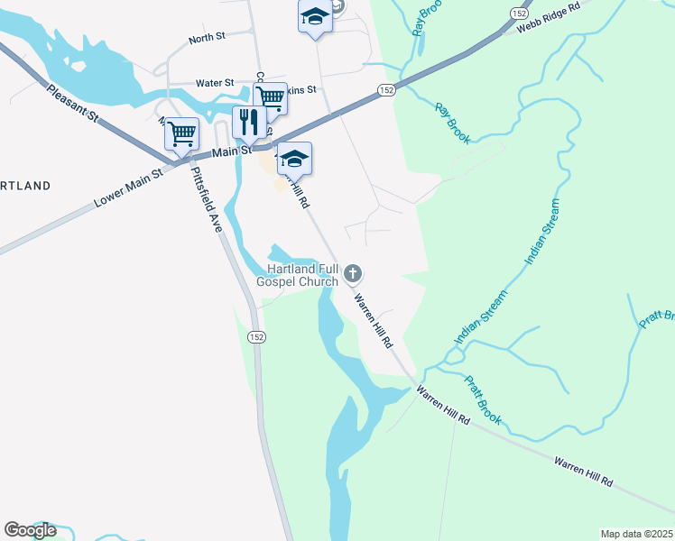 map of restaurants, bars, coffee shops, grocery stores, and more near 10 Elm Street in Hartland
