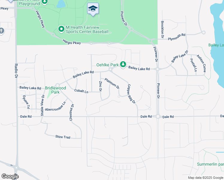 map of restaurants, bars, coffee shops, grocery stores, and more near 8663 Platinum Drive in Woodbury