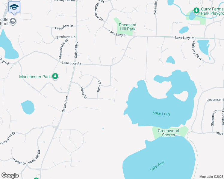 map of restaurants, bars, coffee shops, grocery stores, and more near 6900 Lucy Ridge Lane in Chanhassen